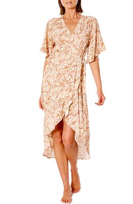 Rip Curl Lunar Tides Wrap Midi Dress in Nude