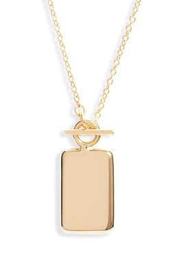 SOKO Rectangle Medallion Necklace in Gold