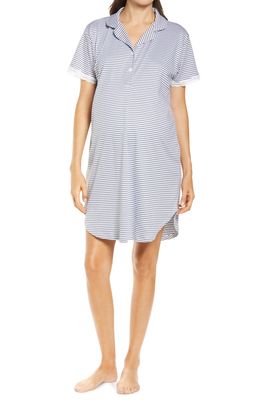 Belabumbum Ashley Maternity/Nursing Nightshirt in Gray /White Stripe