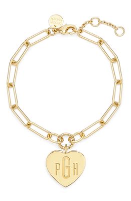 Brook and York Isabel Personalized Monogram Heart Bracelet in Gold