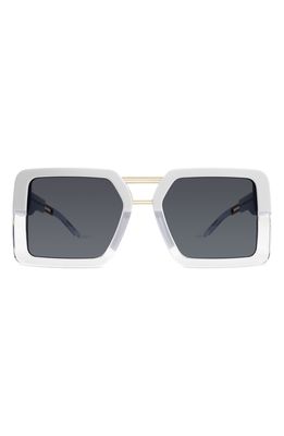 Coco and Breezy Amazonian 57mm Square Sunglasses in White Crystal/Grey