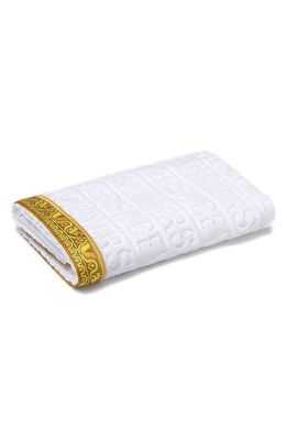 Versace I Heart Baroque Guest Towel in White