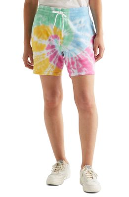 Lucky Brand Patch Icon Tie Dye Cotton Shorts in Multi