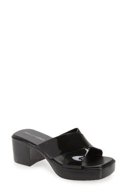 Jeffrey Campbell Bubblegum Platform Sandal in Black Shiny