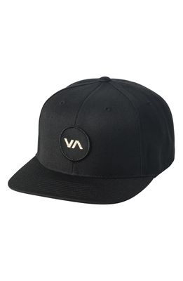 RVCA VA Patch Snapback Baseball Cap in Black