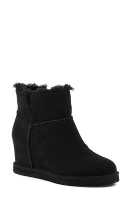 BC Footwear Undecided Faux Fur Wedge Bootie in Black