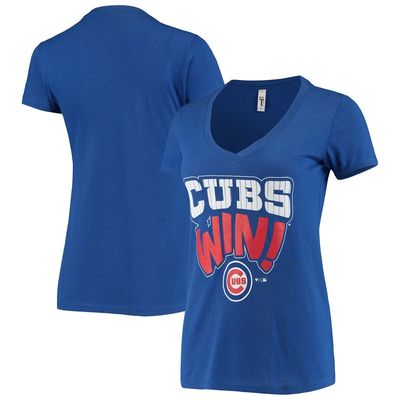 BREAKINGT Women's Royal Chicago Cubs Hometown Tri-Blend V-Neck T-Shirt