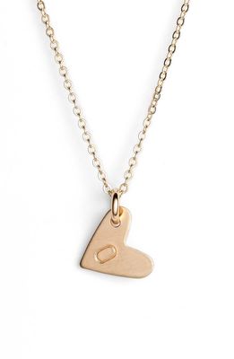 Nashelle 14k-Gold Fill Initial Mini Heart Pendant Necklace in Gold/O