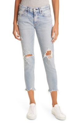 MOUSSY Altawood Ripped Ankle Skinny Jeans in Blu
