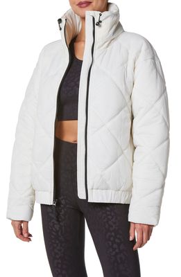 Marc New York Performance Diamond Quilted Puffer Jacket with Hidden Hood in Ivory