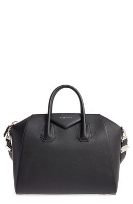 Givenchy Medium Antigona Sugar Leather Satchel in Black