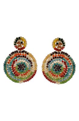 Lavish by Tricia Milaneze Multicolor Beaded Drop Earrings in Yellow Multi