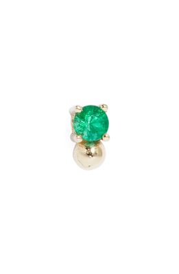 Jennie Kwon Designs Emerald Ball Stud Earring in 14K Yellow