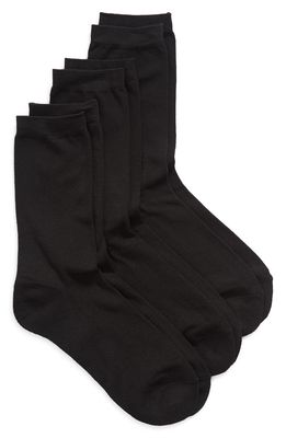 Nordstrom Assorted 3-Pack Pillow Sole Crew Socks in Black