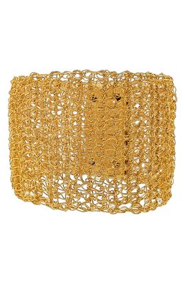 Lavish by Tricia Milaneze Crochet Metal Cuff Bracelet in Gold