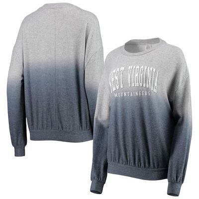 Women's Gameday Couture Navy/Gray West Virginia Mountaineers Slow Fade Hacci Ombre Pullover Sweatshirt