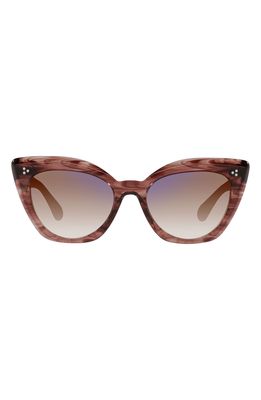 Oliver Peoples Laiya 55mm Gradient Butterfly Sunglasses in Merlot Smoke/Tan Grad Mirror