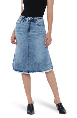 Wash Lab Denim Wash Lab Classic Denim Skirt in Chalk Blue