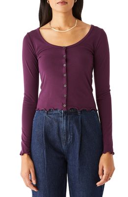 Frank And Oak Modal Rib Button-Up Top in Potent Purple