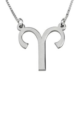 MELANIE MARIE Zodiac Pendant Necklace in Sterling Silver - Aries