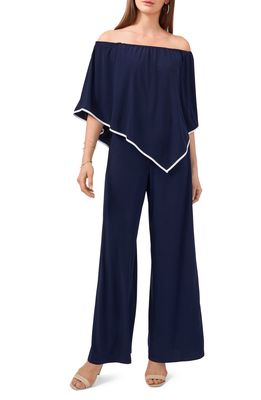Chaus Popover Off the Shoulder Jumpsuit in Navy