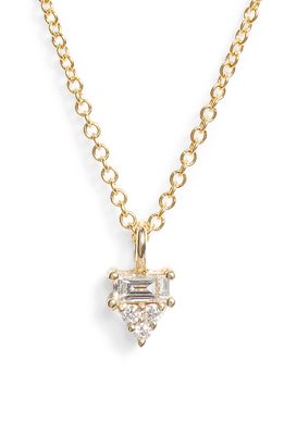 Jennie Kwon Designs Diamond Cluster Pendant Necklace in Yellow Gold/Diamond