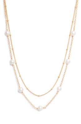 Anna Beck Freshwater Pearl Layered Collar Necklace in Gold/White