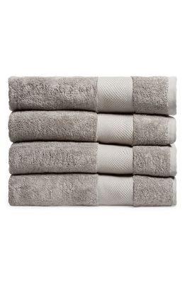 Boll & Branch Set of 4 Plush Organic Cotton Bath Towels in Stone