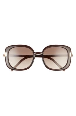 Prada Pillow 53mm Gradient Round Sunglasses in Dark Brown Crystal/Brown Grey