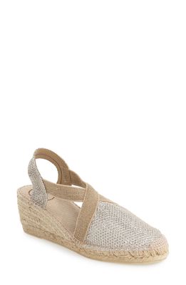 Toni Pons 'Triton' Espadrille Wedge in Gold Fabric