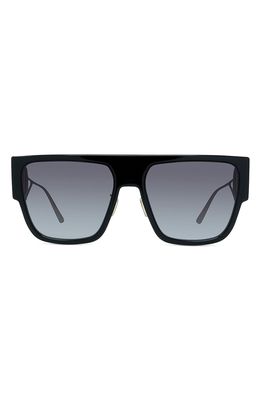Dior 58mm Flattop Sunglasses in Shiny Black /Smoke