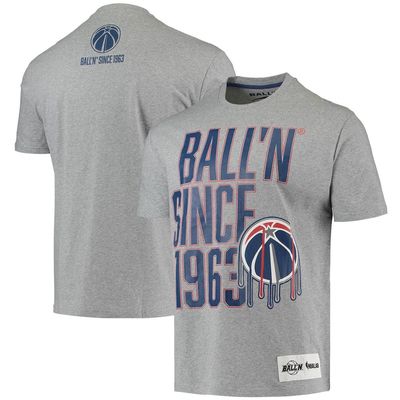 BALL-N Men's BALL'N Heathered Gray Washington Wizards Since 1963 T-Shirt in Heather Gray