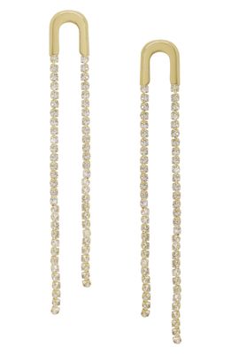 Ettika Crystal Chain Drop Earrings in Gold