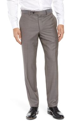 Ted Baker London Jefferson Flat Front Wool Dress Pants in Taupe