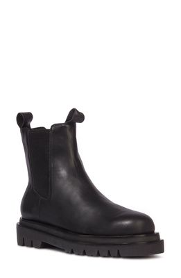 Black Suede Studio Chelsea Boot in Black Leather