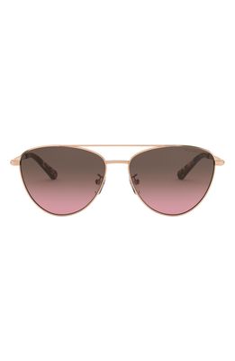 Michael Kors 58mm Pilot Sunglasses in Rose Gold/Gradient Mirr
