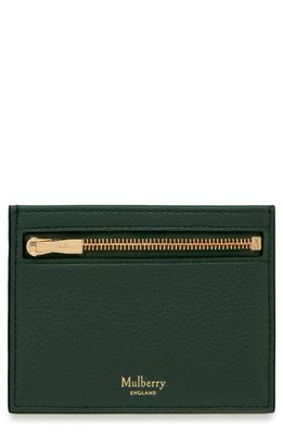 Mulberry Zipped Leather Card Case in Mulberry Green