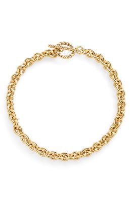 Laura Lombardi Braided Toggle Chain Necklace in Brass