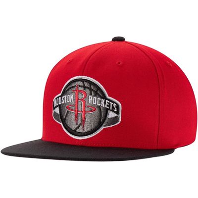 Men's Mitchell & Ness Red/Black Houston Rockets Two-Tone Wool Snapback Hat