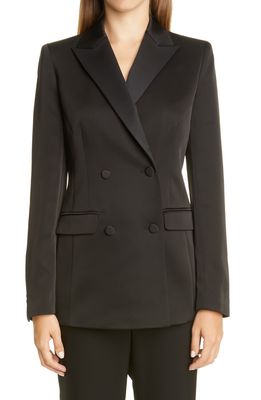 Lafayette 148 New York Holton Double Breasted Blazer in Black