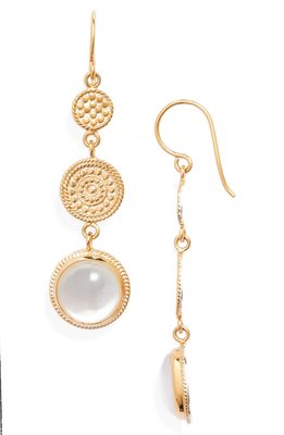 Anna Beck Mother-of-Pearl Triple Drop Earrings in Gold/White