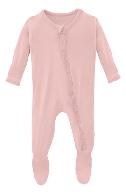 KicKee Pants Muffin Ruffle Fitted One-Piece Pajamas in Baby Rose