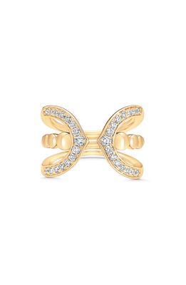 Sara Weinstock Lucia Pave Diamond Open Ring in 18K Yellow Gold