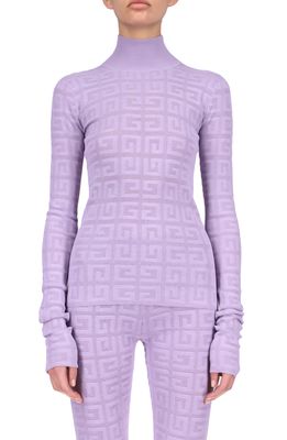 Givenchy 4G Logo Mock Neck Sweater in Lilac