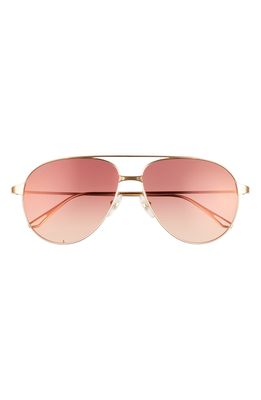 Cartier 59mm Aviator Sunglasses in Gold/Pink