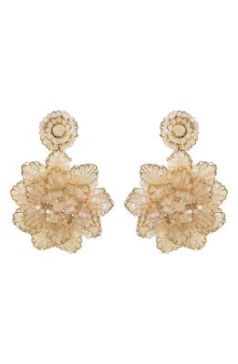 Lavish by Tricia Milaneze Crochet Blossom Drop Earrings in White Bloom