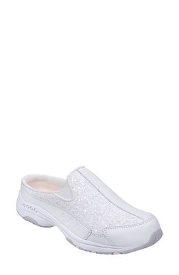 Easy Spirit Traveltime Glitter Slip-On Sneaker in Coconut Milk/White Leather