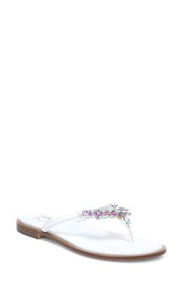 Naturalizer True Colors Fallyn Crystal Embellished Sandal in White Faux Leather