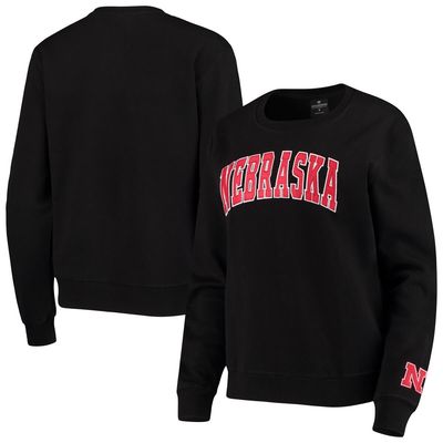 Women's Colosseum Black Nebraska Huskers Campanile Pullover Sweatshirt