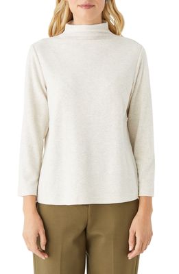 Frank And Oak Mock Neck Brushed Jersey Sweater in Oatmeal Mix